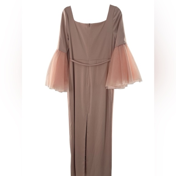 NWY Mac Duggal Flounce Sleeve Square Neck Pink Gown - Picture 8 of 9